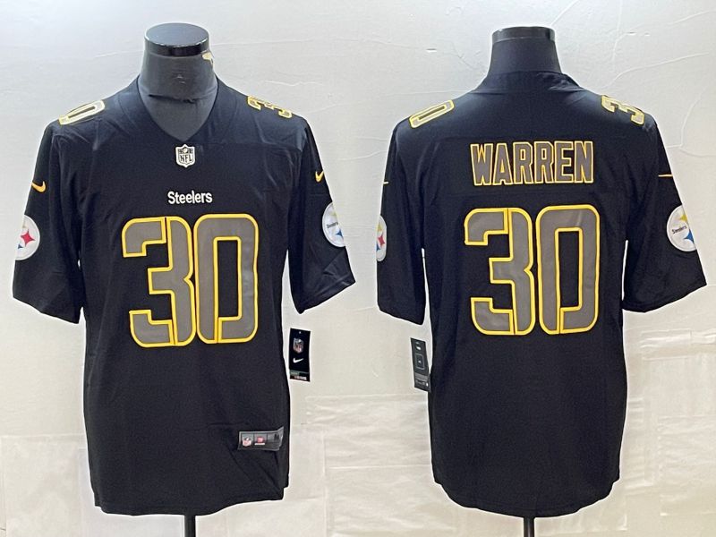 Men Pittsburgh Steelers #30 Warren Nike Fashion Impact Black Color Rush Limited NFL Jersey